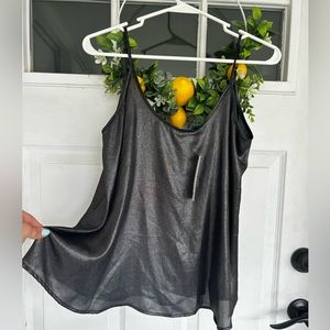 Shimmer flowy tank top